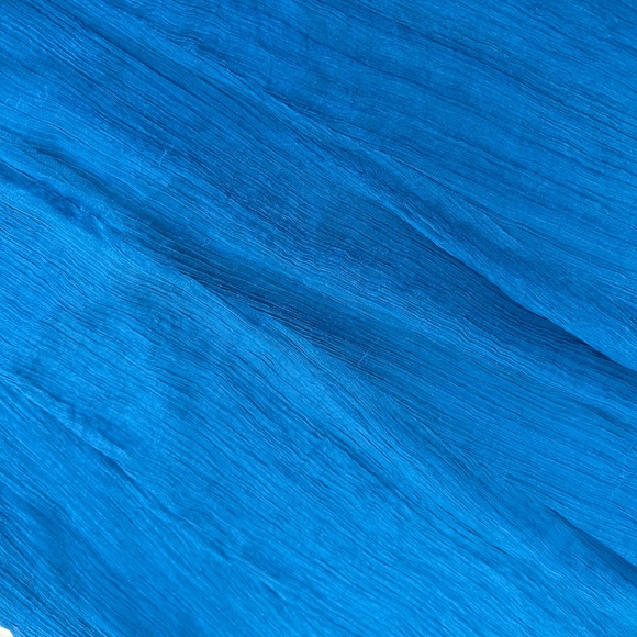 Hutch Rumi Open Tie Back Ruffle Maxi Dress Gown Blue Chiffon - Size XS - Picture 6 of 11